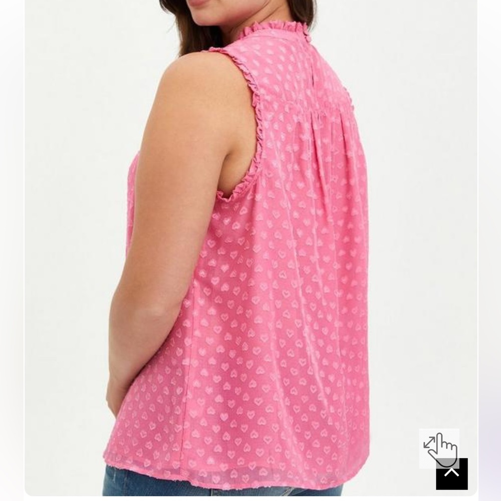 Torrid Heart Clip Dot Mock Neck Tank - Picture 3 of 3